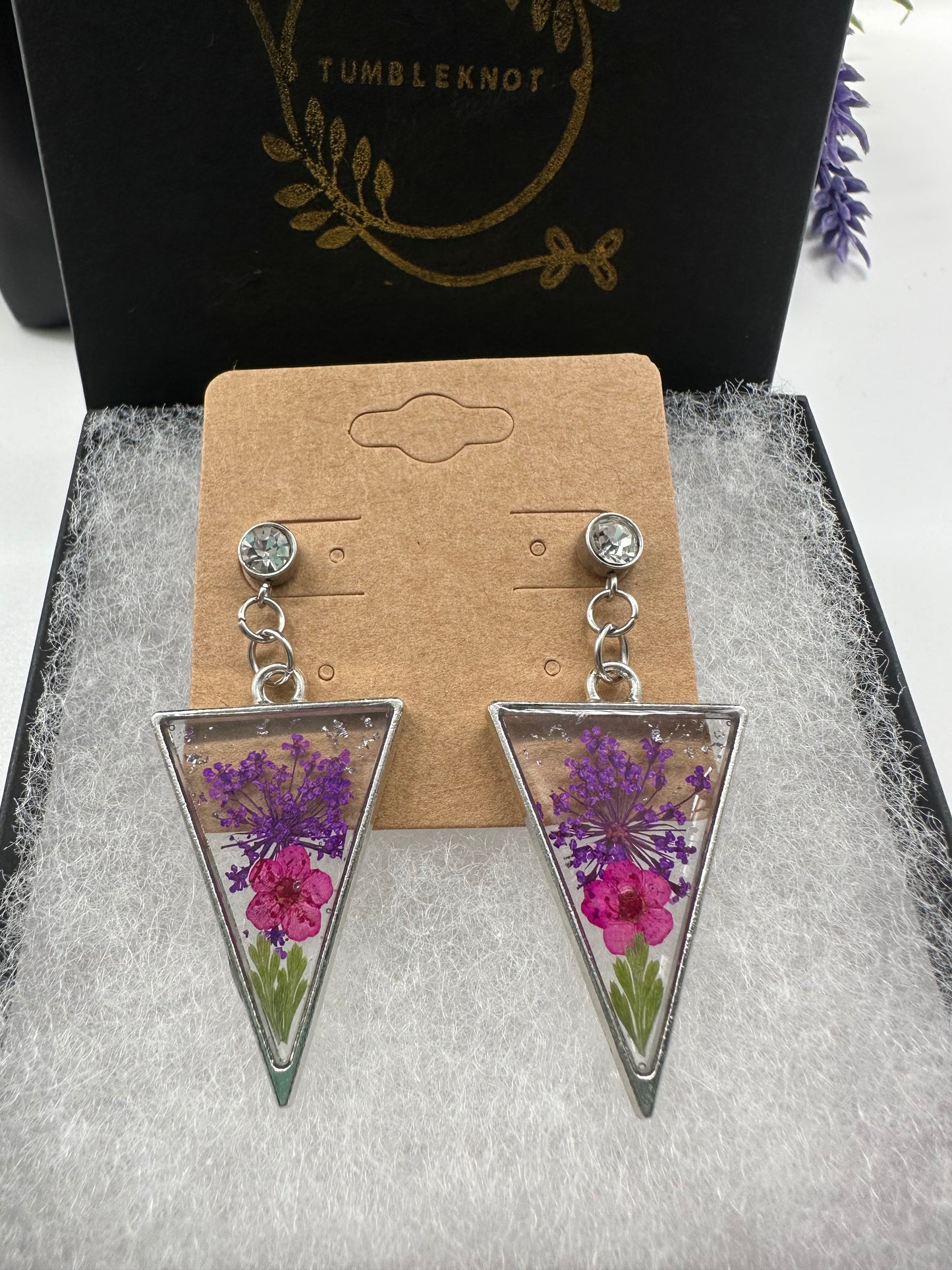 Purple & Pink - Silver Earrings