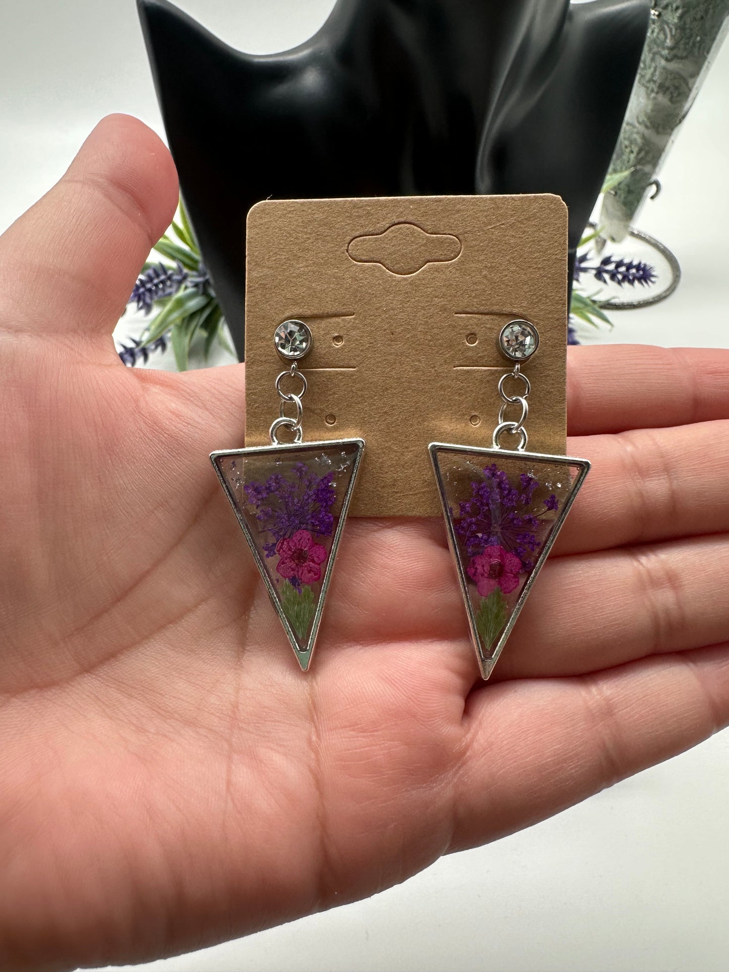 Purple & Pink - Silver Earrings