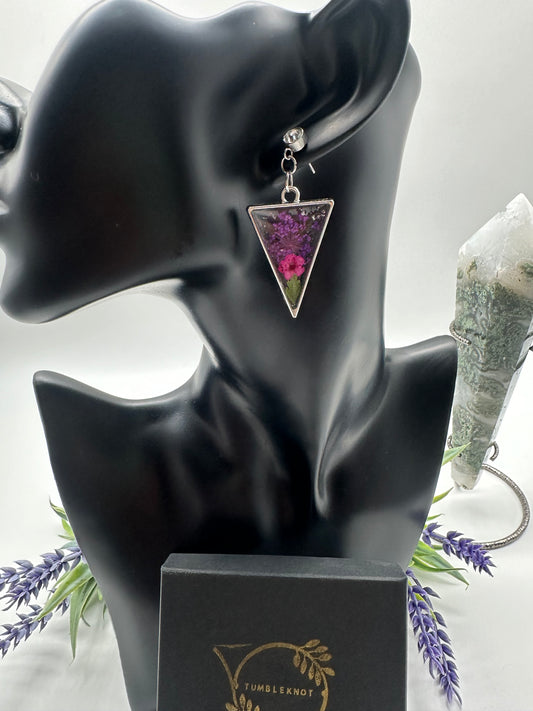 Purple & Pink - Silver Earrings